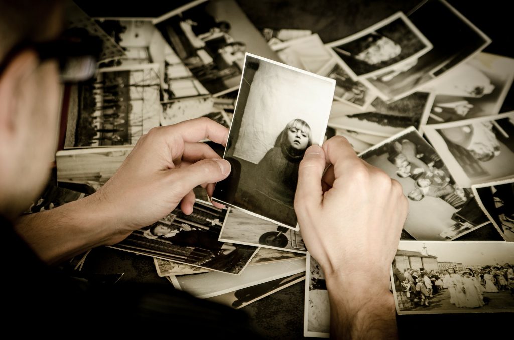 examination of old family photos for family history research