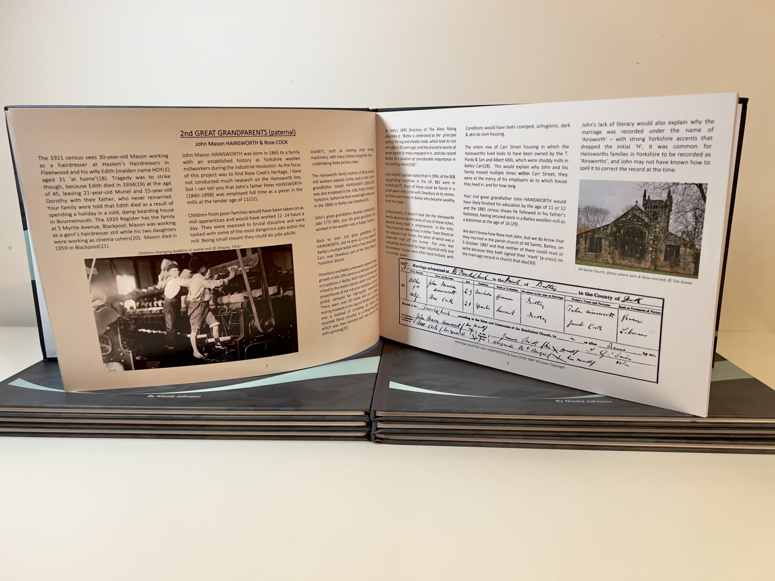 Bespoke Family history book internal page