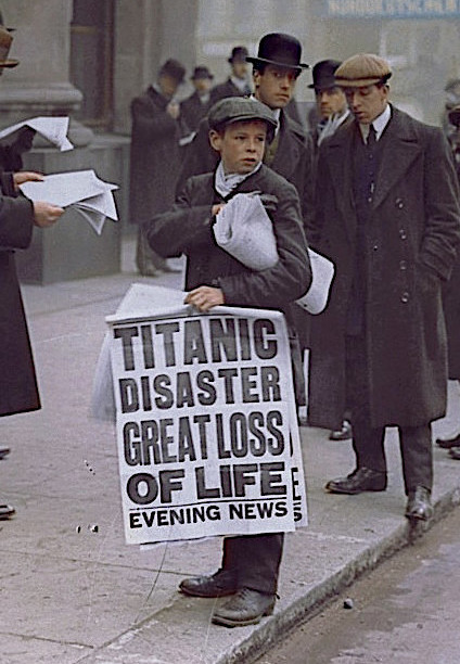 Titanic newspaper boy Titanic research maritime genealogy